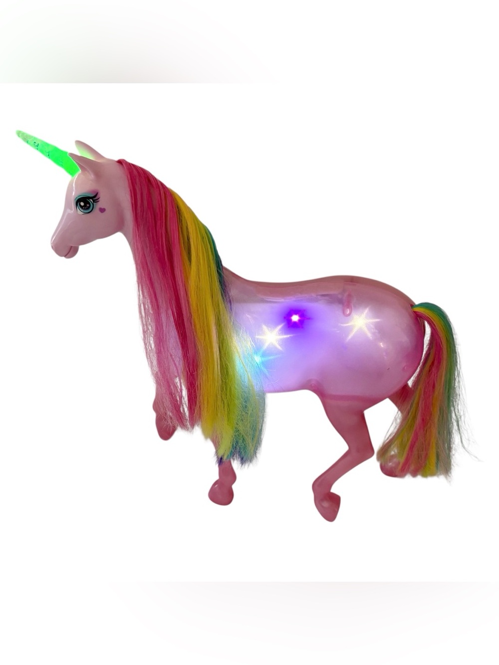 Barbie Dreamtopia Unicorn Horse with Rainbow Mane Lights Up with Sounds